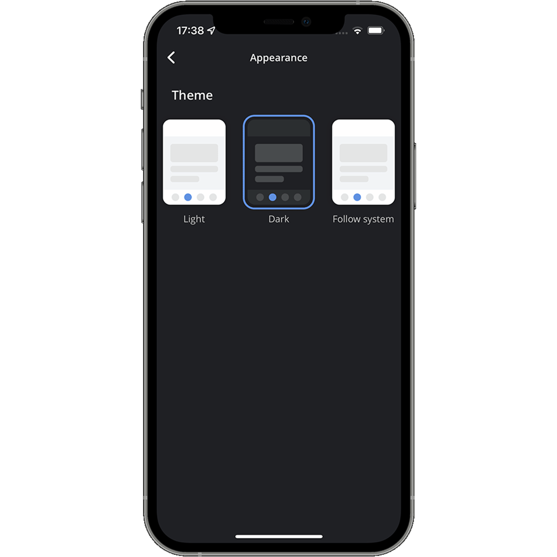 Widex Moment App Screenshot Erscheinungsbild