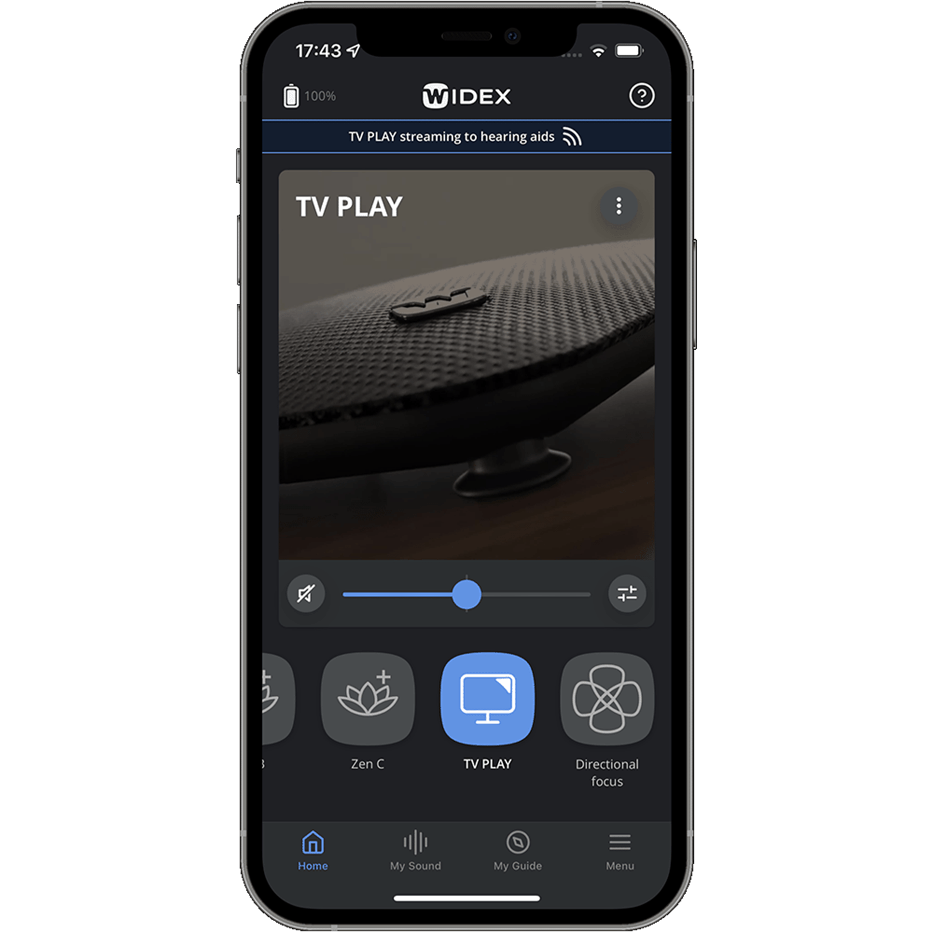Widex Moment App Screenshot Audio-Streaming