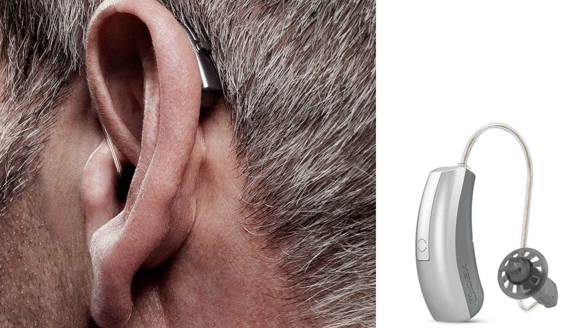 Easywear hearing aid fitting tube behind the ear